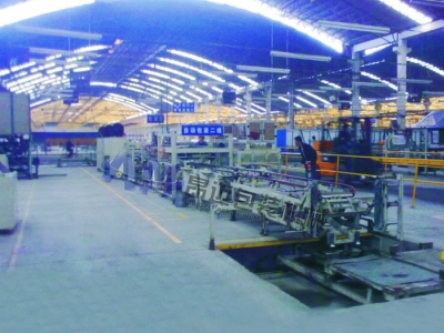 拋光磚自動(dòng)打包碼垛線